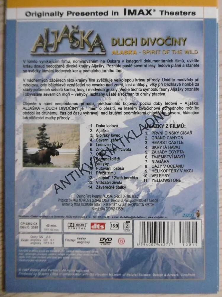 ALJAŠKA, DUCH DIVOČINY, DVD FILM DOKUMENT 19