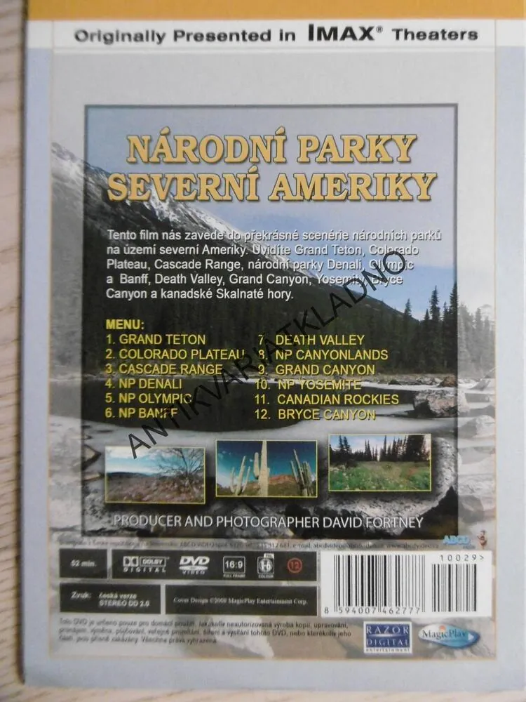 NÁRODNÍ PARKY SEVERNÍ AMERIKY, DVD FILM DOKUMENT 29