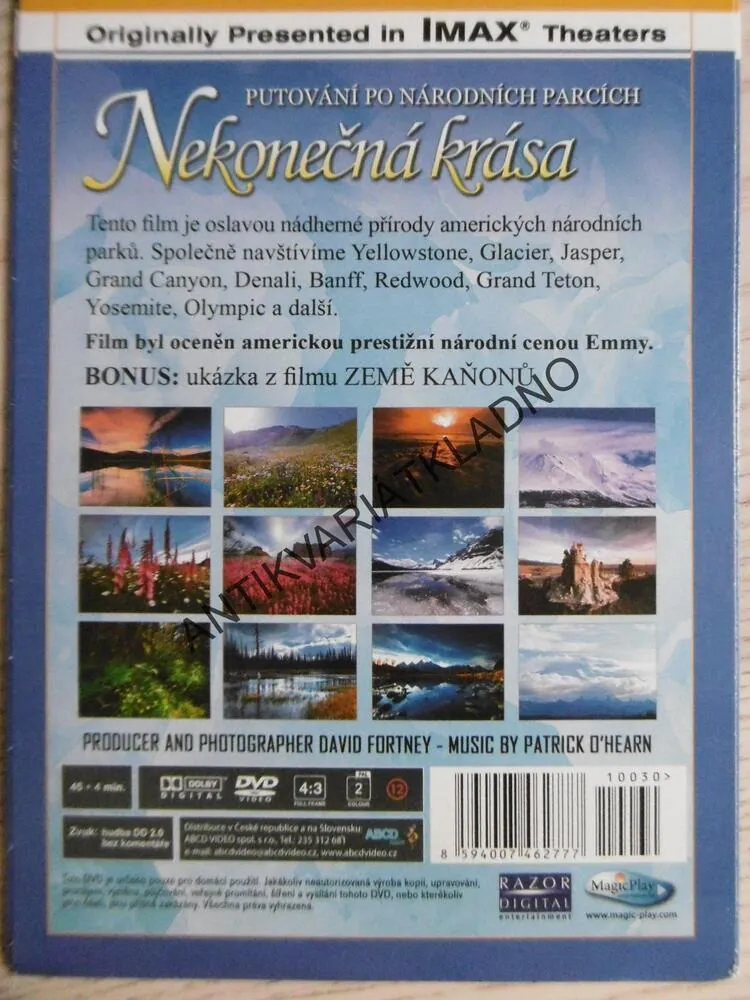 NEKONEČNÁ KRÁSA, PUTOVÁNÍ PO NÁRODNÍCH PARCÍCH, DVD FILM DOKUMENT 30