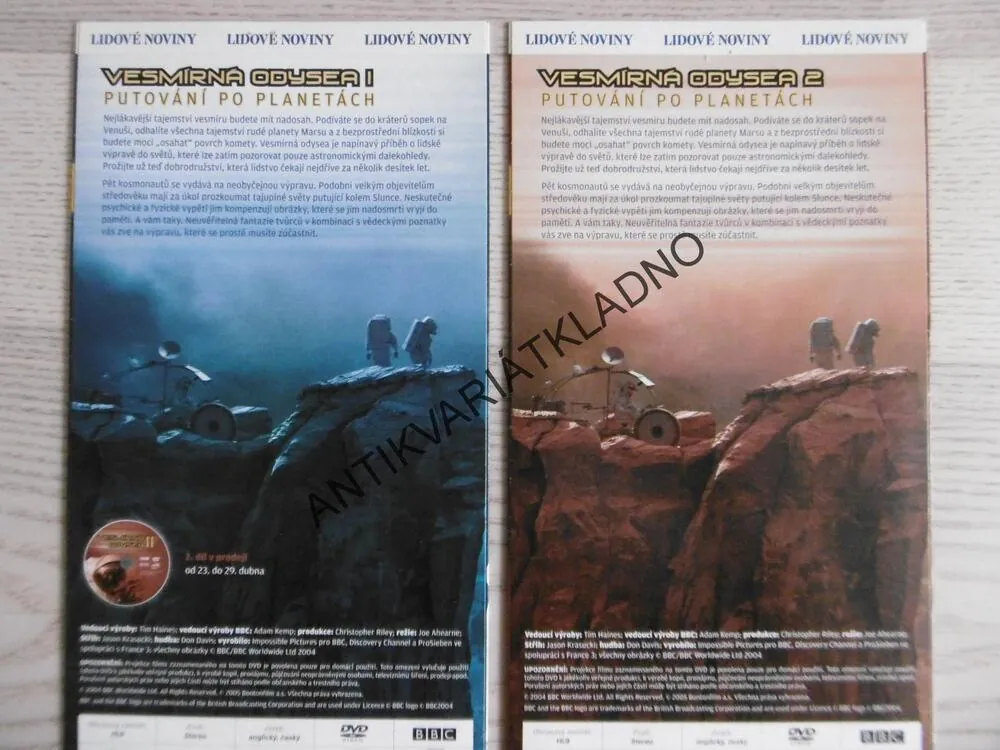 VESMÍRNÁ ODYSEA 1-2, DVD FILM DOKUMENT