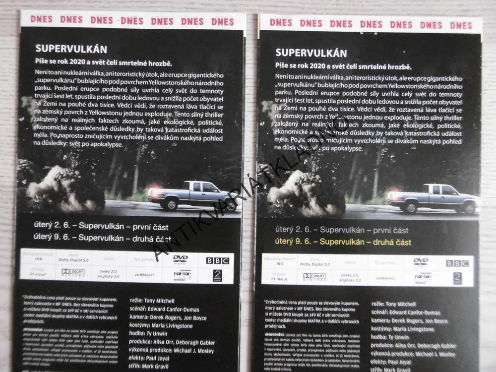 SUPERVULKÁN 1-2, DVD FILM DOKUMENT
