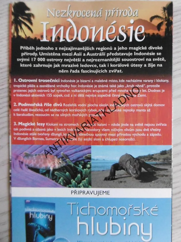 NEZKROCENÁ PŘÍRODA INDONÉSIE, DVD FILM DOKUMENT