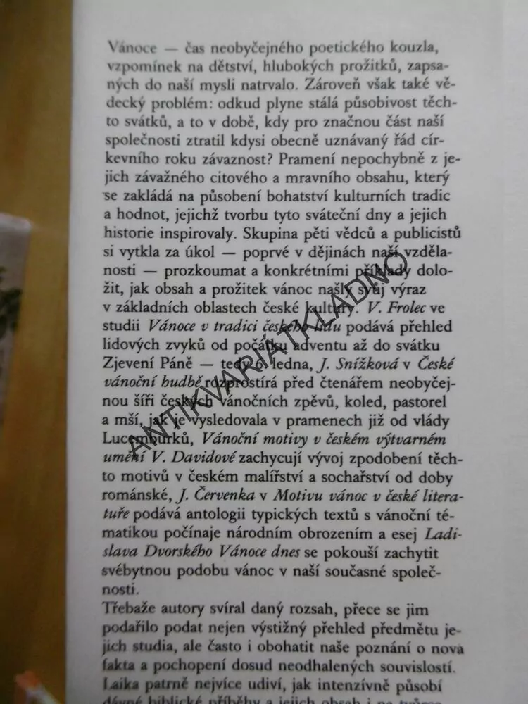 VÁNOCE V ČESKÉ KULTUŘE, FROLEC, 1988
