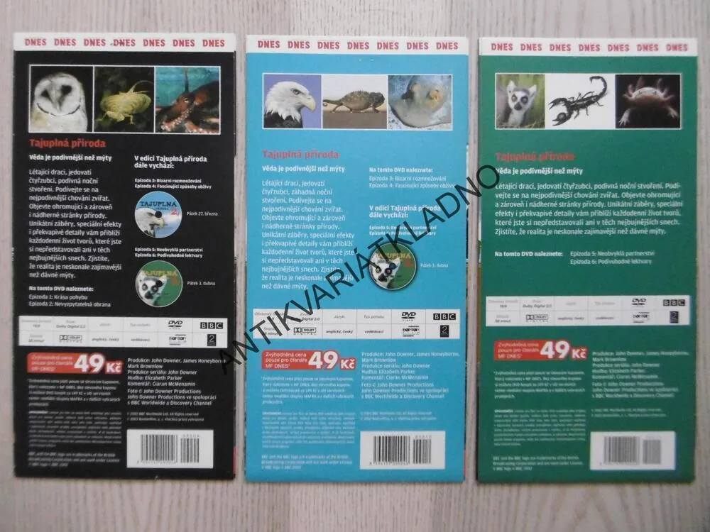 TAJUPLNÁ PŘÍRODA 1-3, DVD FILM DOKUMENT