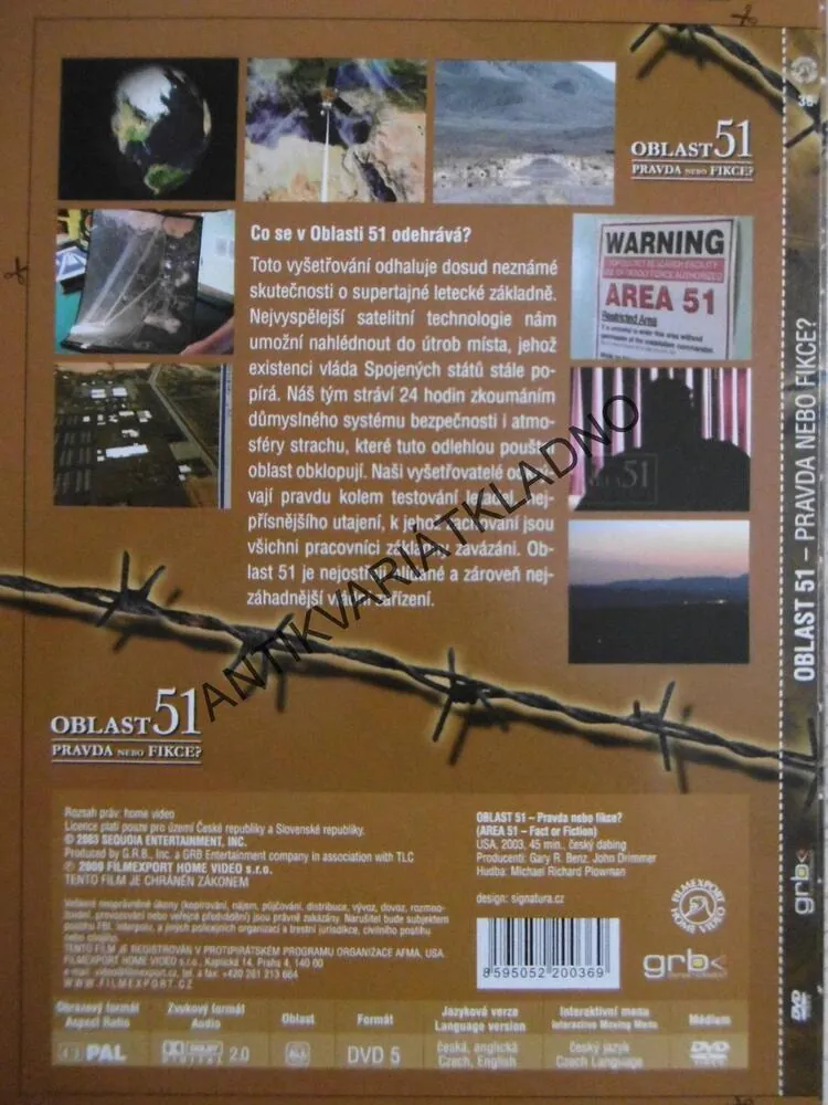 OBLAST 51, PRAVDA NEBO FIKCE?, DVD FILM DOKUMENT