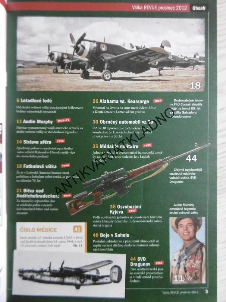 VÁLKA REVUE 12/2012, ČASOPIS VÁLKA, ARMÁDA