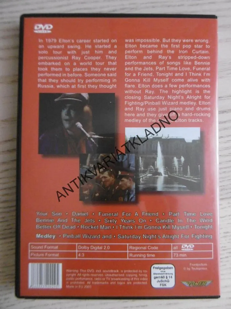 ELTON JOHN, TO RUSSIA WITH ELTON, DVD HUDBA
