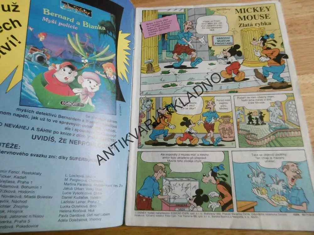 MICKEY MOUSE, KOMIKS, DISNEY, 9/1992