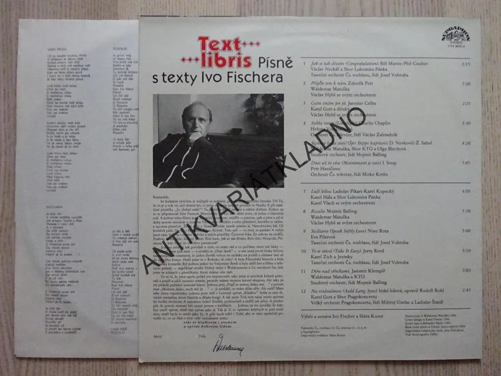 TEXT LIBRIS, PÍSNĚ S TEXTY IVO FISCHERA,, LP