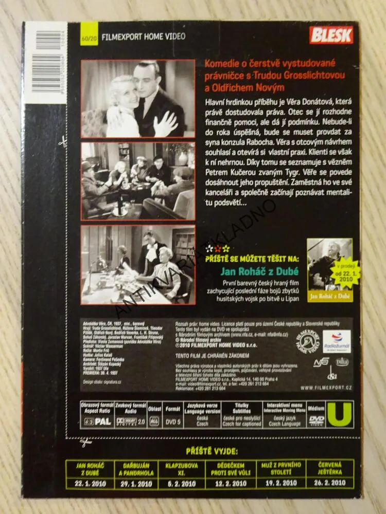 ADVOKÁTKA VĚRA, DVD FILM 