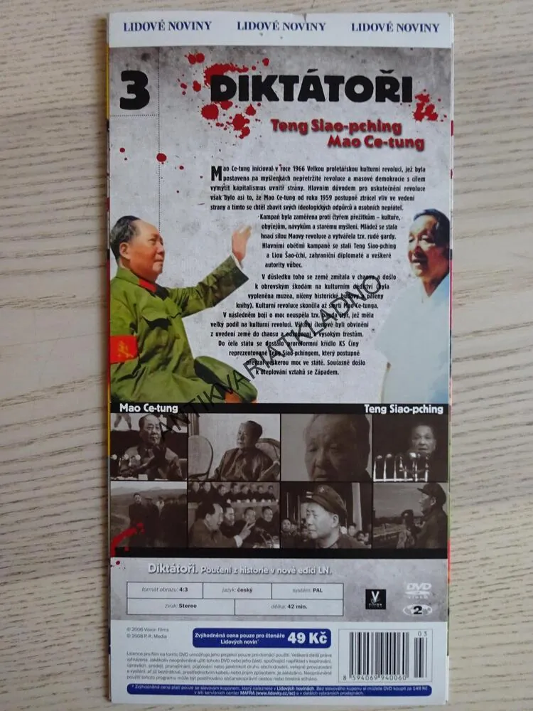 DIKTÁTOŘI 3, TENG SIAO-PCHING, MAO CE-TUNG, DVD FILM DOKUMENT