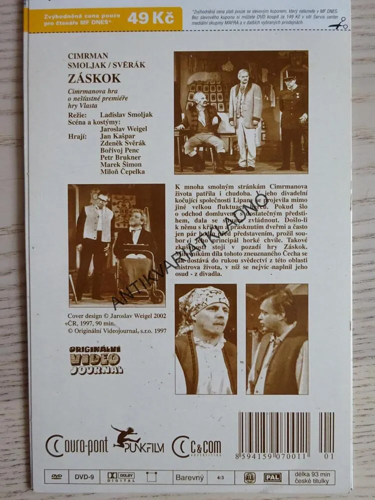 ZÁSKOK, DIVADLO JÁRY CIMRMANA, DVD FILM