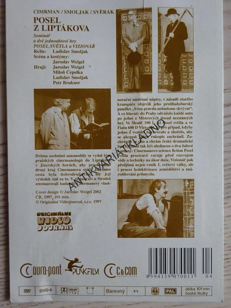 POSEL Z LIPTÁKOVA , DIVADLO JÁRY CIMRMANA, DVD FILM