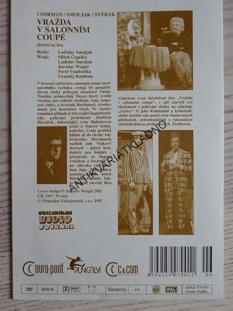 VRAŽDA SALONNÍM COUPÉ , DIVADLO JÁRY CIMRMANA, DVD FILM