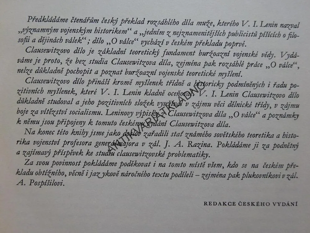 O VÁLCE, CARL VON CLAUSEWITZ, **an