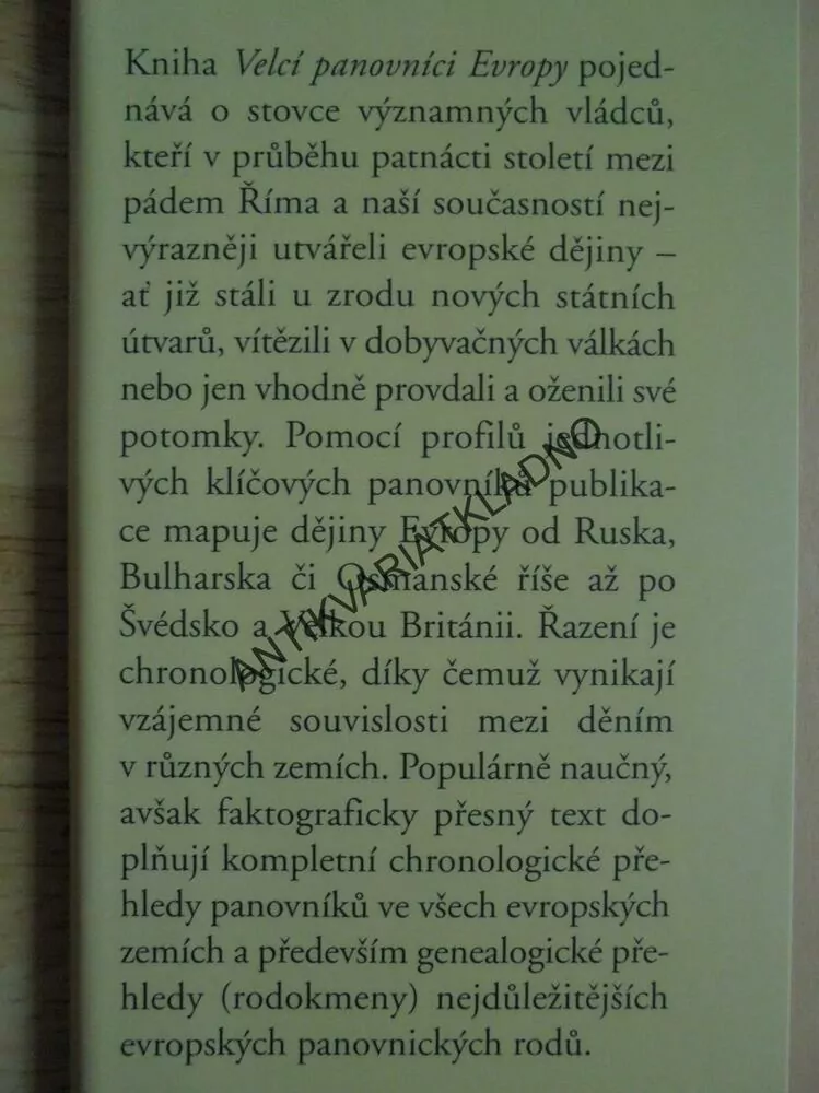 VELCÍ PANOVNÍCI EVROPY, 100 CÍSAŘŮ, KRÁLŮ, KNÍŽAT, **an