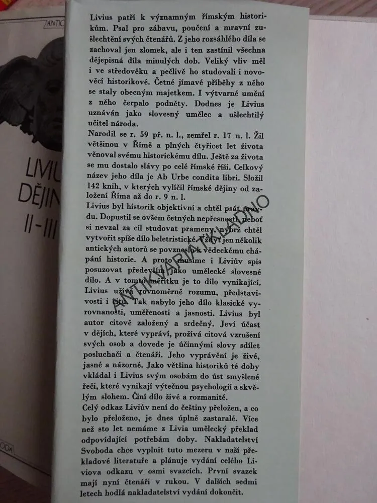 LIVIUS DĚJINY I-III, ANTICKÁ KNIHOVNA, **an