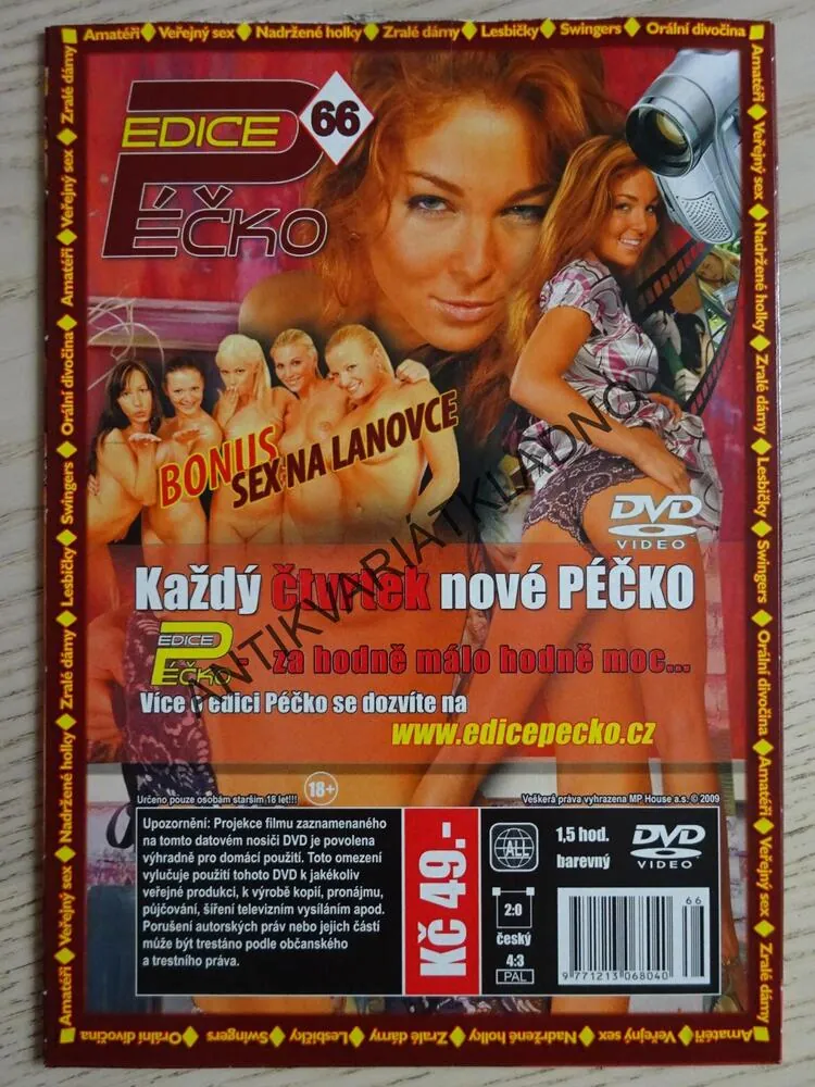 EDICE PÉČKO 66., TO NEJLEPŠÍ Z PORNA, BONUS SEX NA LANOVCE, DVD FILM