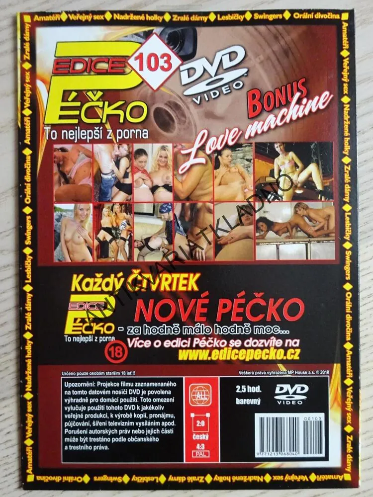 EDICE PÉČKO 103., TO NEJLEPŠÍ Z PORNA, BONUS LOVE MACHINE, DVD FILM
