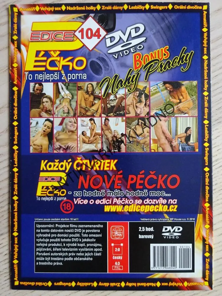 EDICE PÉČKO 104., TO NEJLEPŠÍ Z PORNA, BONUS NAHÝ PRACHY, DVD FILM