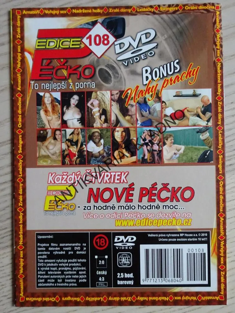 EDICE PÉČKO 108., TO NEJLEPŠÍ Z PORNA, BONUS NAHÝ PRACHY, DVD FILM