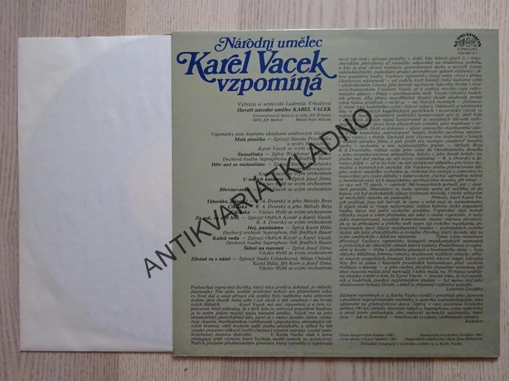 NÁRODNÍ UMĚLEC KAREL VACEK VZPOMÍNÁ, LP