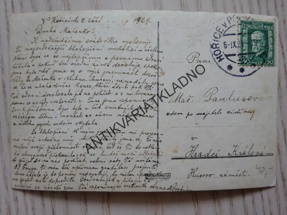 HOŘICE V PODKRKONOŠÍ, 1929, OKRES JIČÍN