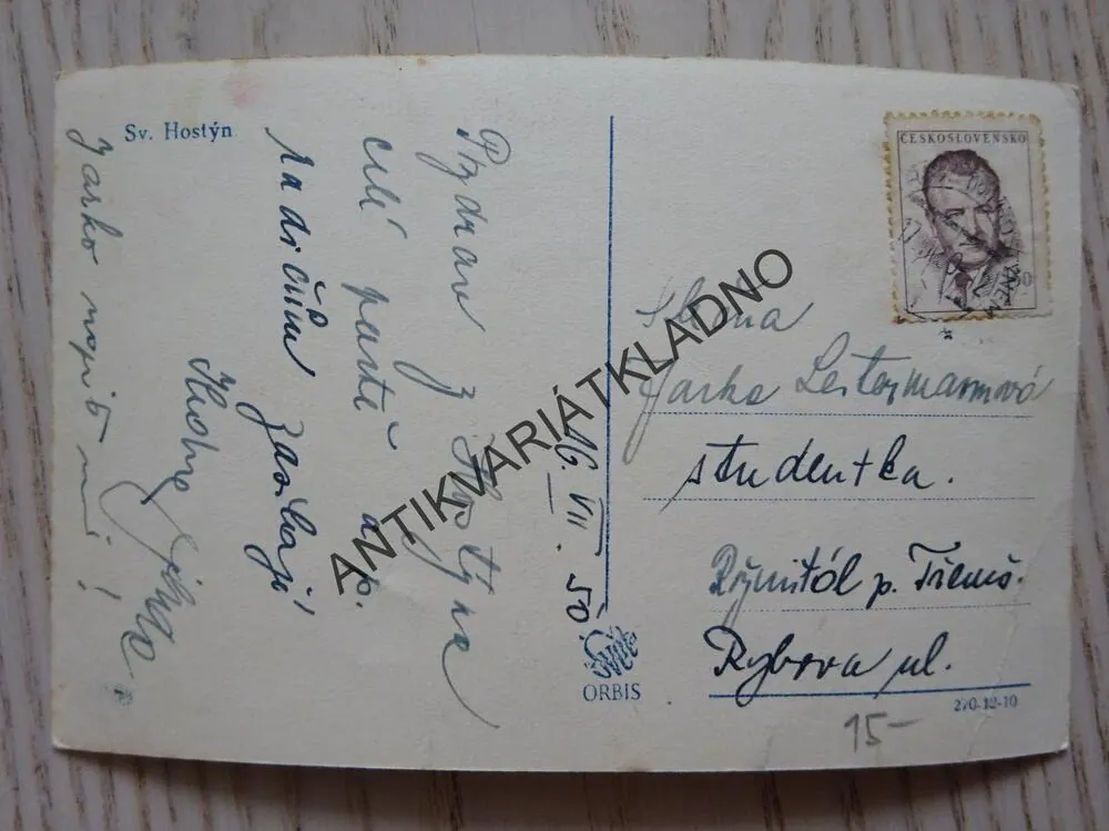 SVATÝ HOSTÝN NA MORAVĚ, MORAVA, OKRES KROMĚŘÍŽ, 1950