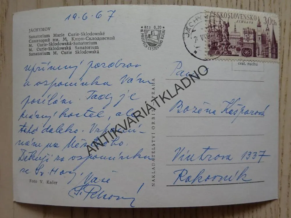 JÁCHYMOV, OKRES KARLOVY VARY, 1967