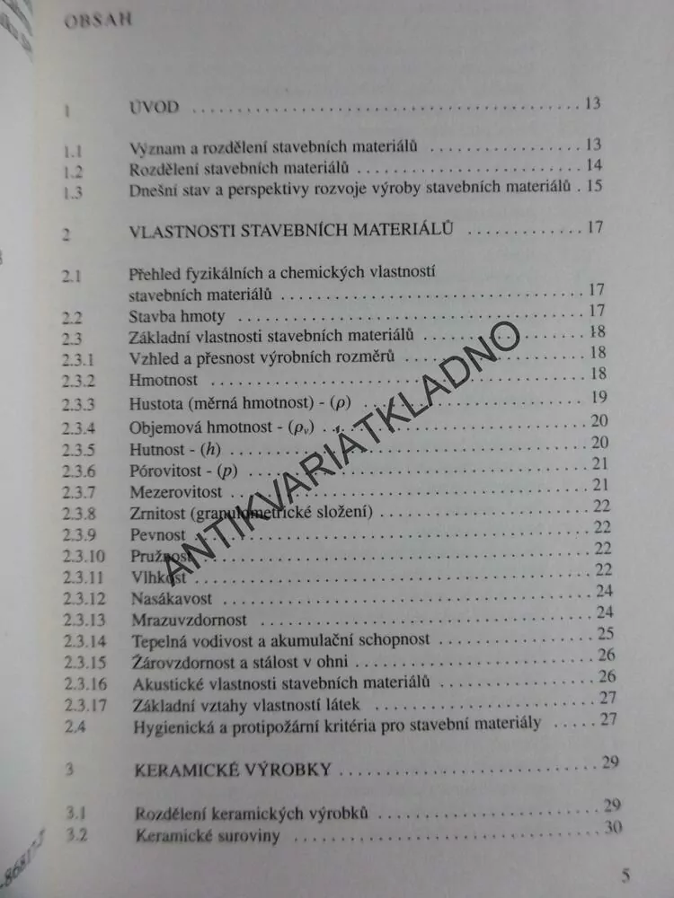 STAVEBNÍ MATERIÁLY, PRO 1.ROČNÍK SPŠ STAVEBNÍ, VOŠICKÝ