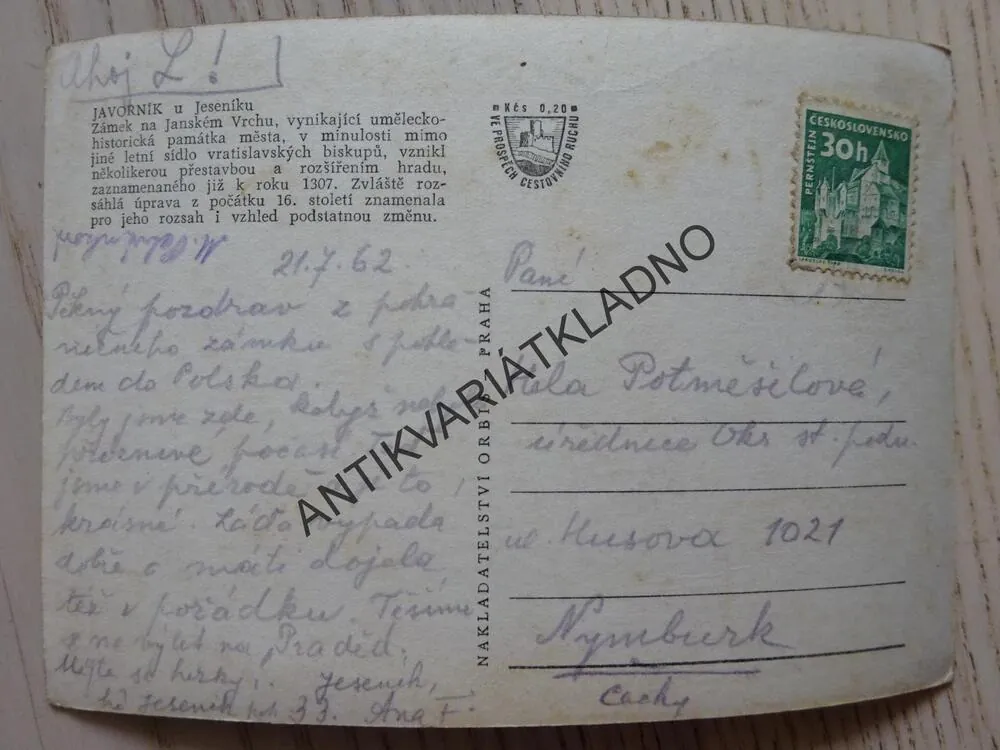 JAVORNÍK U JESENÍKU, 1962, OKRES JESENÍK