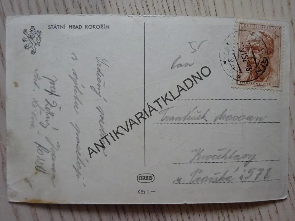 KOKOŘÍN, 1952, OKRES MĚLNÍK, STÁTNÍ HRAD