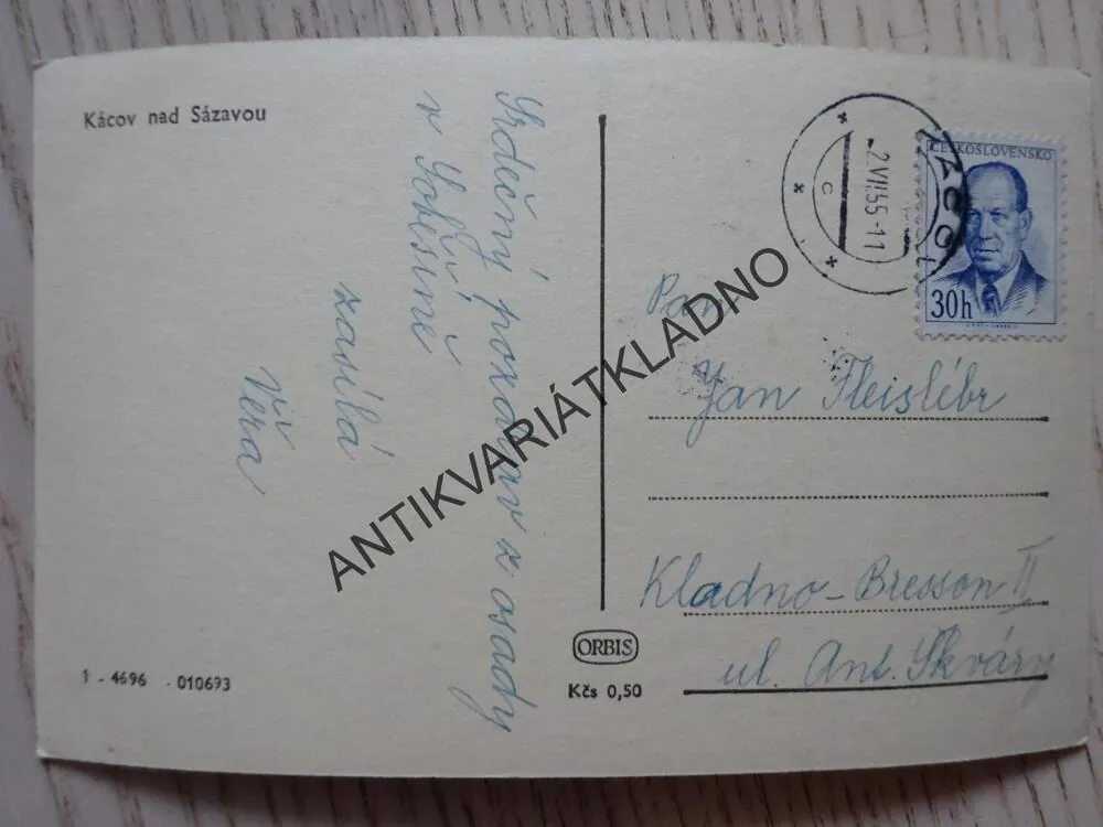 KÁCOV NAD SÁZAVOU, 1955, OKRES KUTNÁ HORA