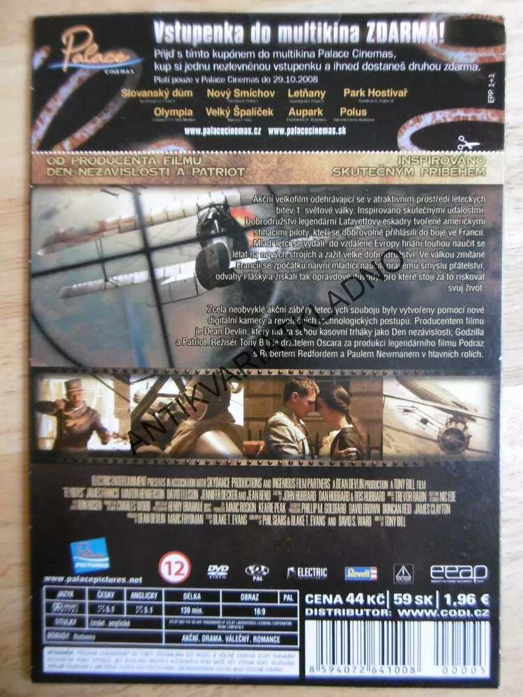 RYTÍŘI NEBES, LETECTVÍ, VÁLKA, DVD FILM