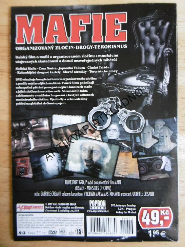 MAFIE, ZLOČIN,DROGY, TERORISMUS, DVD FILM