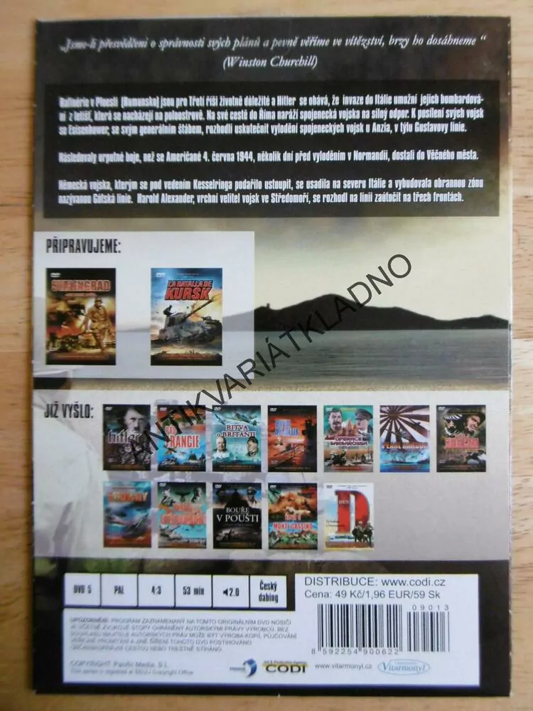 BITVA O ANZIO, VÁLKA, DVD FILM,
