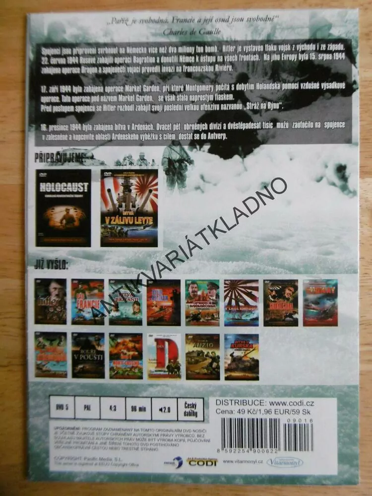 BITVA V ARDENÁCH, DVD FILM SVĚT.VÁLKA