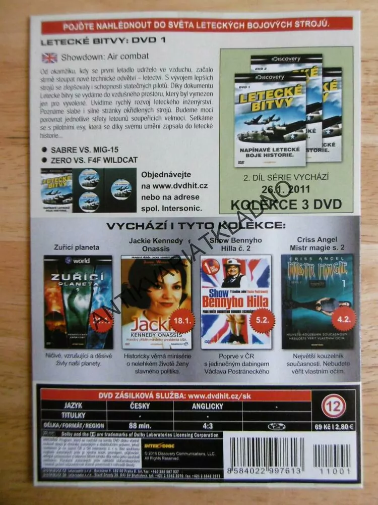 LETECKÉ BITVY, DVD DOKUMENT SVĚT.VÁLKA, LETECTVÍ