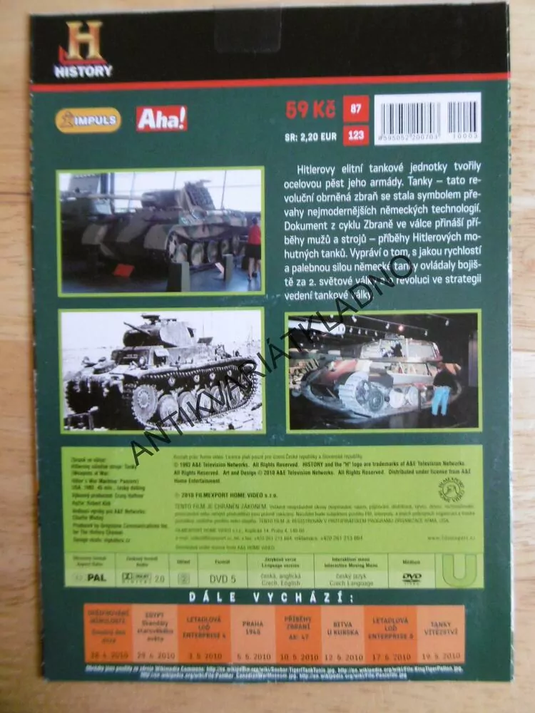 HITLEROVY VÁLEČNÉ STROJE, TANKY DVD DOKUMENT SVĚT.VÁLKA, HITLER