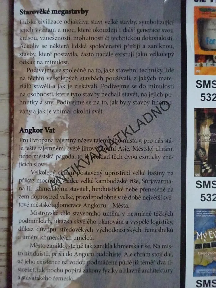 STAROVĚKÉ MEGASTAVBY, ANGKOR VAT, DVD FILM DOKUMENT