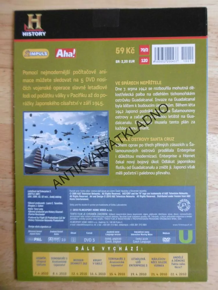 LETADLOVÁ LOĎ ENTERPRISE 2 . DVD DOKUMENT SVĚT.VÁLKA,