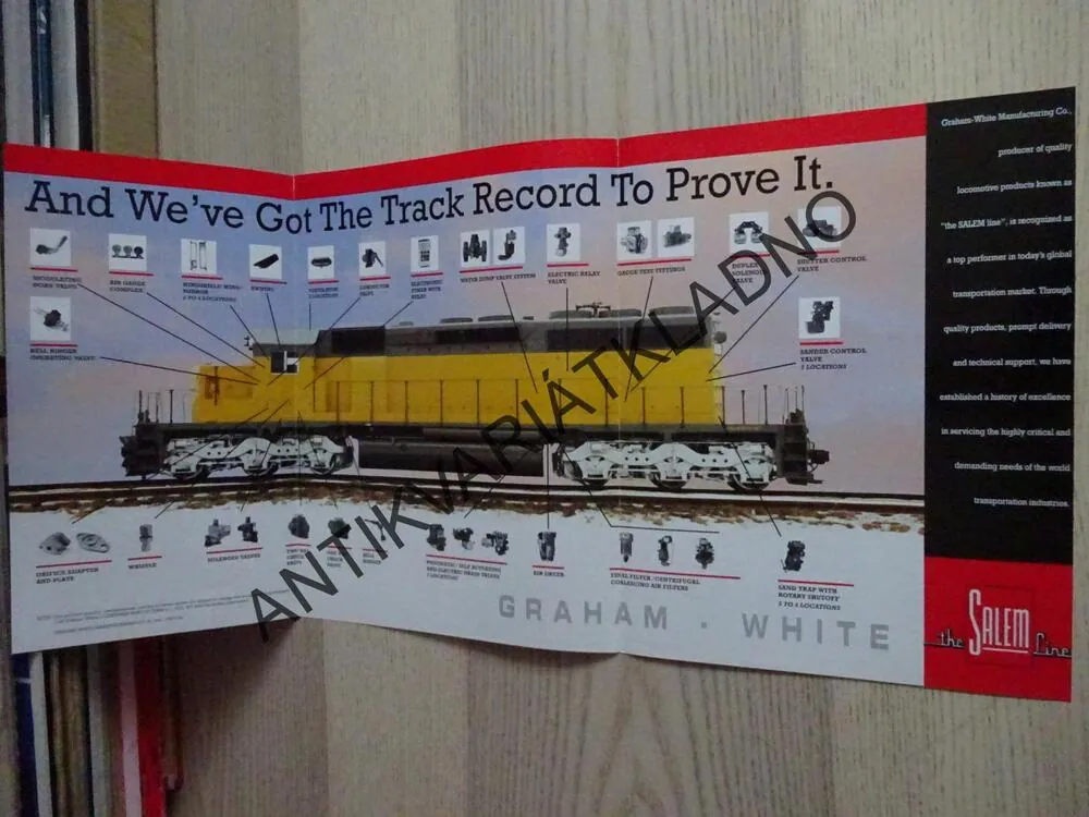 GRAHAM-WHITE MANUFACTURING CO., ŽELEZNICE, LOKOMOTIVA, LETÁK