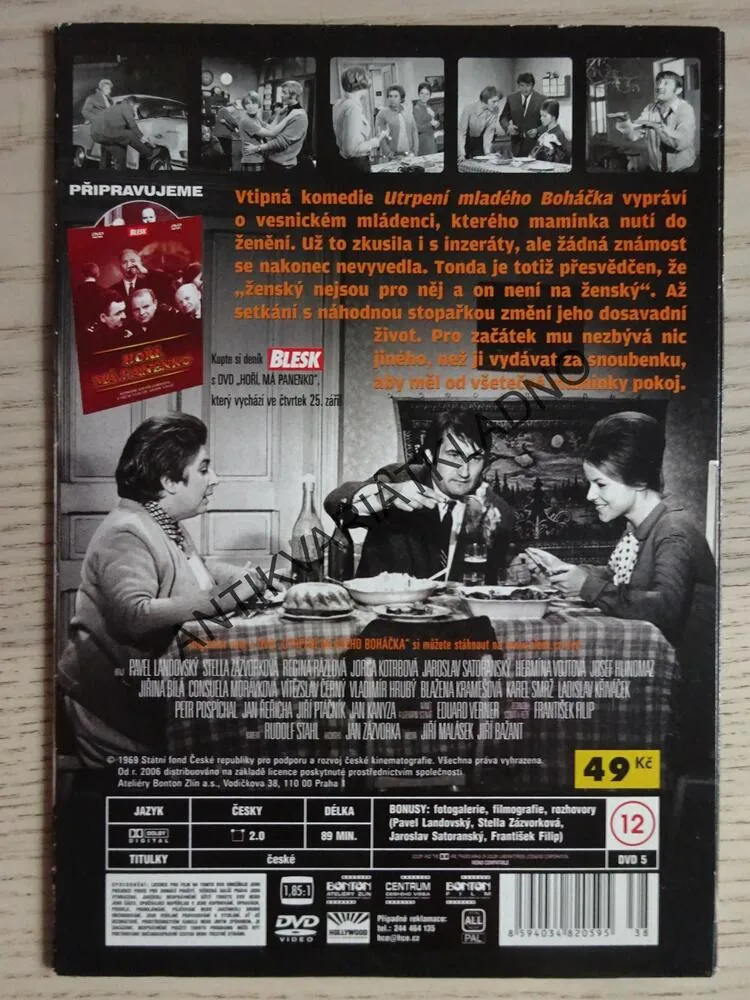 UTRPENÍ MLADÉHO BOHÁČKA, DVD FILM ČR