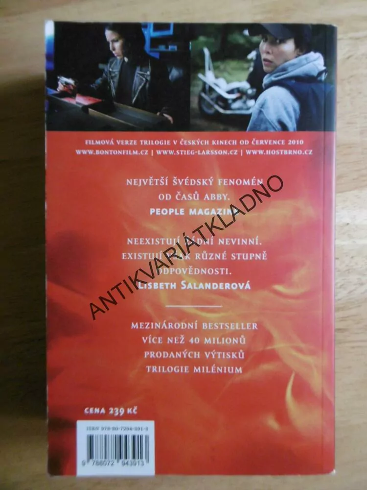 DÍVKA, KTERÁ SI HRÁLA S OHNĚM, LARSSON, MILÉNIUM, **an