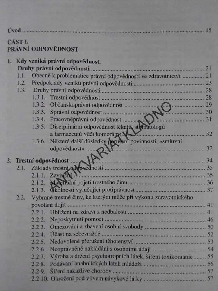 PRÁVNÍ ODPOVĚDNOST V MEDICÍNĚ, STOLÍNOVÁ, MACH, **an