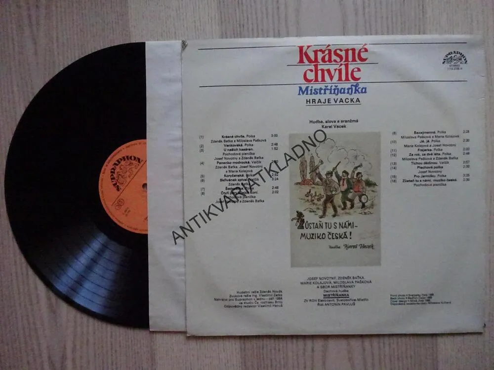 KRÁSNÉ CHVÍLE, MÍSTŘÍŇANKA HRAJE VACKA, LIDOVÉ PÍSNĚ, LP