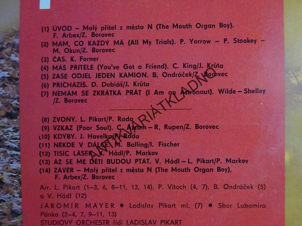 JAROMÍR MAYER, MÁŠ PŘÍTELE, LP
