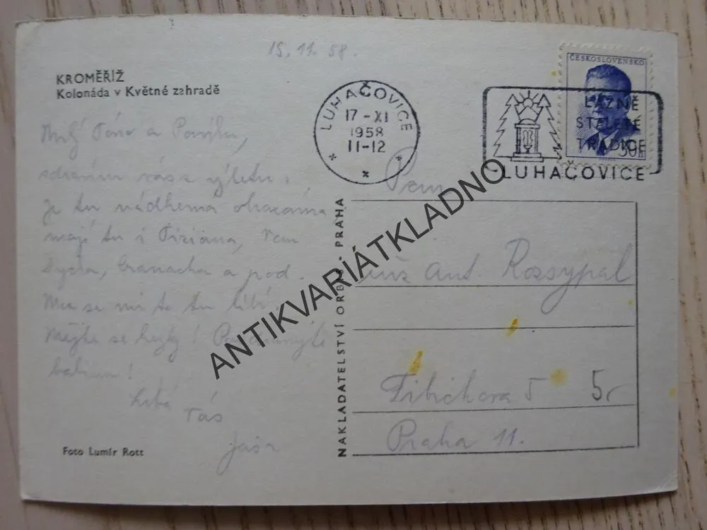 KROMĚŘÍŽ, KOLONÁDA V KVĚTNÉ ZAHRADĚ, 1958