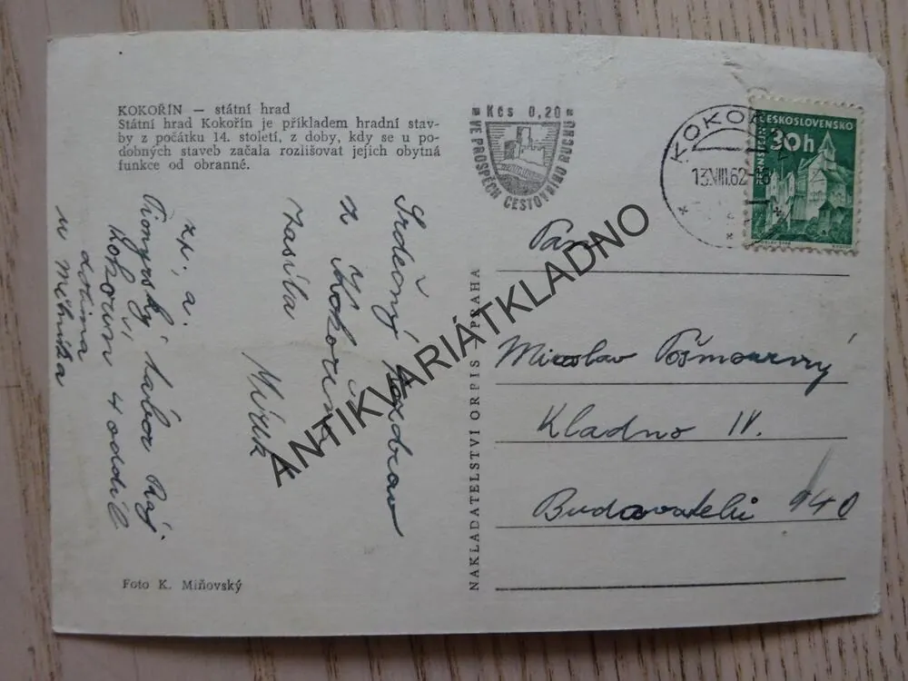 STÁTNÍ HRAD KOKOŘÍN, 1962, OKRES MĚLNÍK