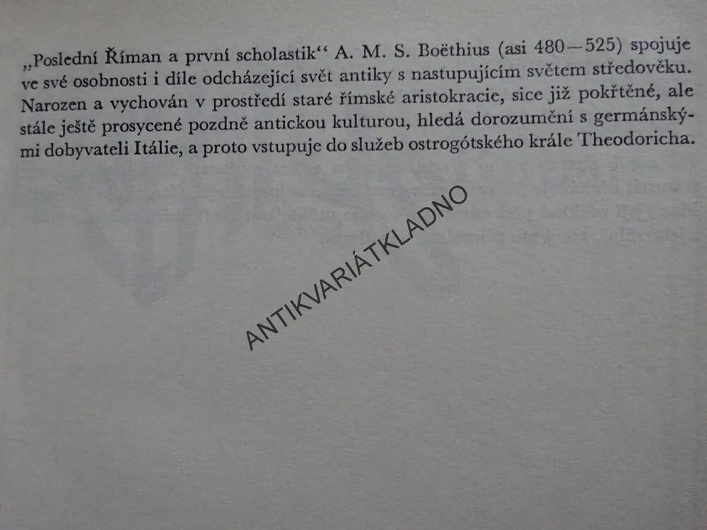POSLEDNÍ ŘÍMAN, BOËTHIUS, **an